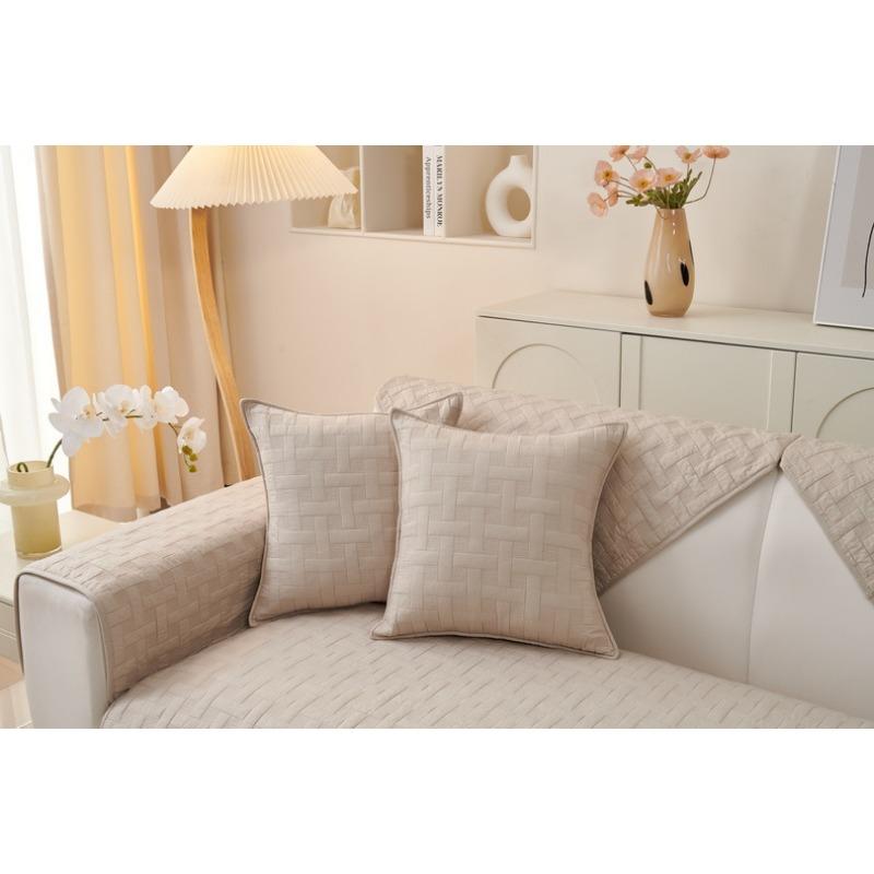 Подушка для дивана из чистого хлопка на все четыре сезона, противоскользящая хлопковая ткань, простая подушка, универсальный чехол-накидка, современная новинка лето