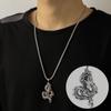 Titanium Steel Cuban Chain Man Chain Necklace Dragon Pendant Neck Jewelry Korean Clavicle Choker