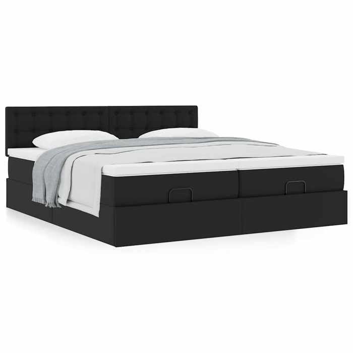 Maison Exclusive - Cadre de lit ottoman avec matelas noir 200x200 cm similicuir