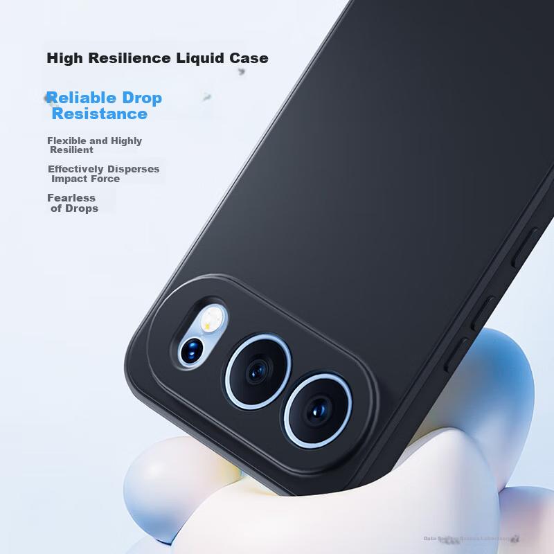 BIAZE Honor 500 Phone Case Full-Cover Shockproof Ultra-Thin Cooling Soft Matte Liquid Silicone Skin-Friendly JK1028 Black