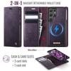 Чехол CASEME C49 для Samsung Galaxy S24 Ultra, Магнитный чехол, Блокировка RFID, Съемный кошелек, Кожаная крышка для телефона
