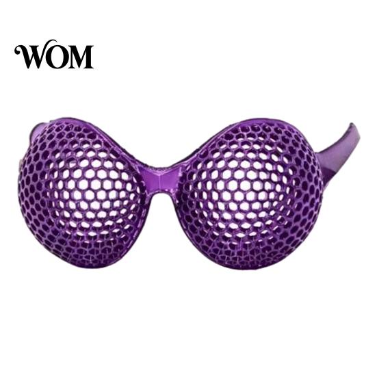 Honeycomb Grid Sunglasses 3D Printed Insect Compound Eye Glasses, Adjustment Help Training Focus Lightweight Durable Fun Eyeglasses for Teens