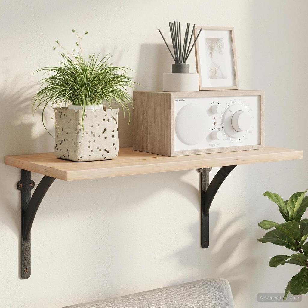 Wall Shelf Brackets 2 pcs Black 10 x 10 x 3 cm Steel