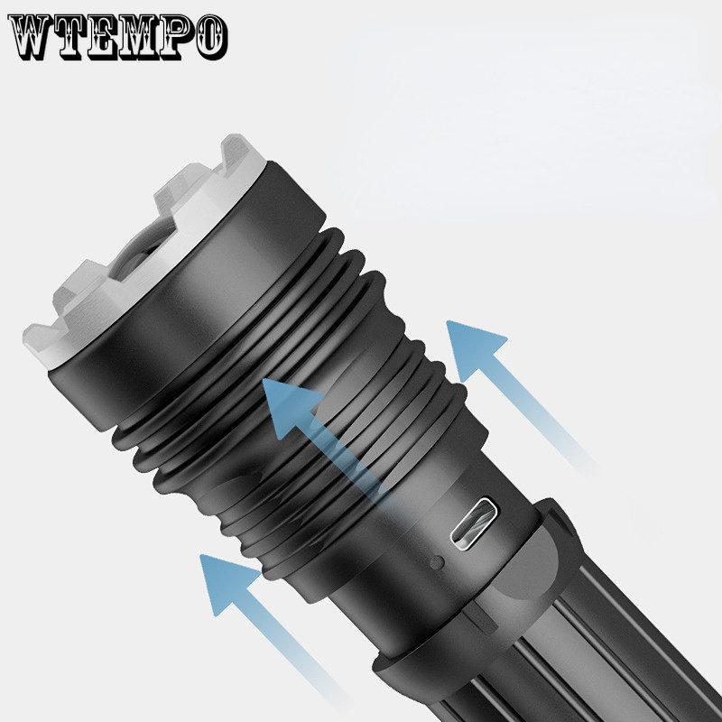 P50 Мощный фонарик, перезаряжаемый телескопический зум, мощный уличный водонепроницаемый светодиодный фонарик