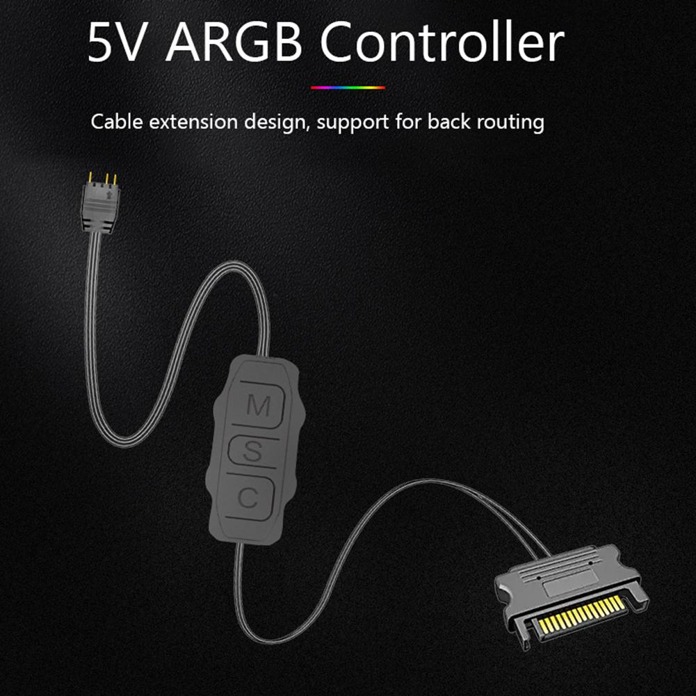 Кабель-удлинитель ARGB 5V 3PIN на интерфейс SATA, кабель контроллера RGB-синхронизации для вентилятора ПК, светодиодной ленты