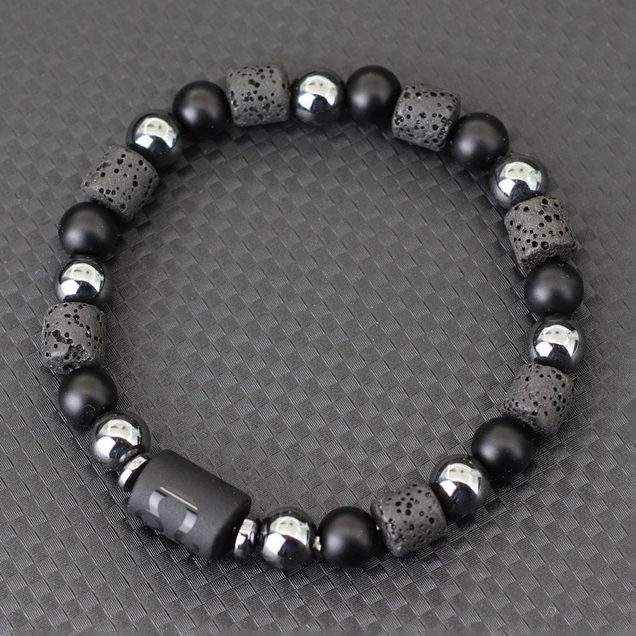 Twelve Constellations Men Bracelet Obsidian Lava Stone Braclet Retro Beads Hematite Yoga Healing Braslet Couple Wrist Accessories Gift For Him