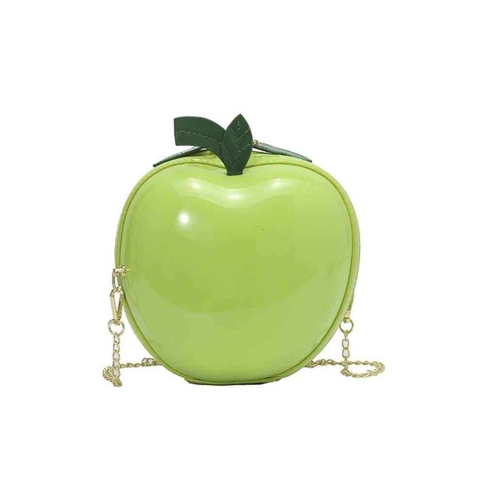 Coin Purse Fruit Shape Chain Bag Large Capacity Solid Color Leather Round Pouch Anti-splash Water Polyester