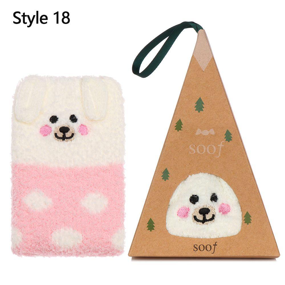 Теплые носки с рисунком животных 3D пушистые коралловые носки для носков рождественские подарочные носки с коробкой