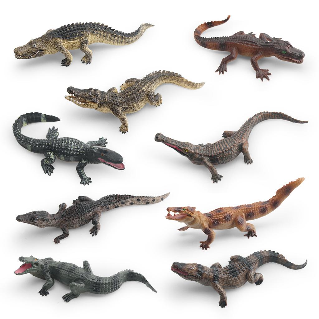 Mini Crocodile Wild Boar Caiman Nile Crocodile Alligator Wildlife Animal Model Scale Miniatures Decorations Simulated Home Decor