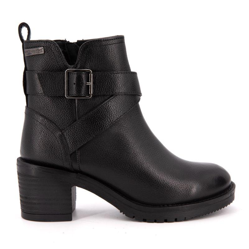 Women's Mell Leather Biker Ankle Boots with Black Buckles LES TROPEZIENNES PAR M.BELARBI