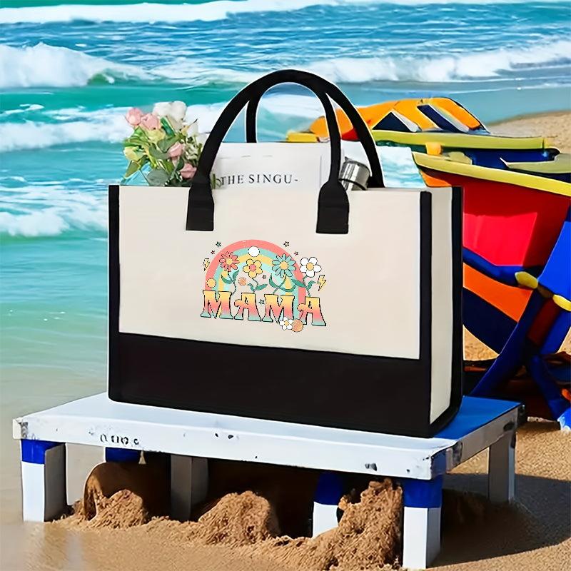 Холщовая сумка через плечо, большая вместительная сумка с принтом, женская модная легкая портативная сумка для подарков и покупок