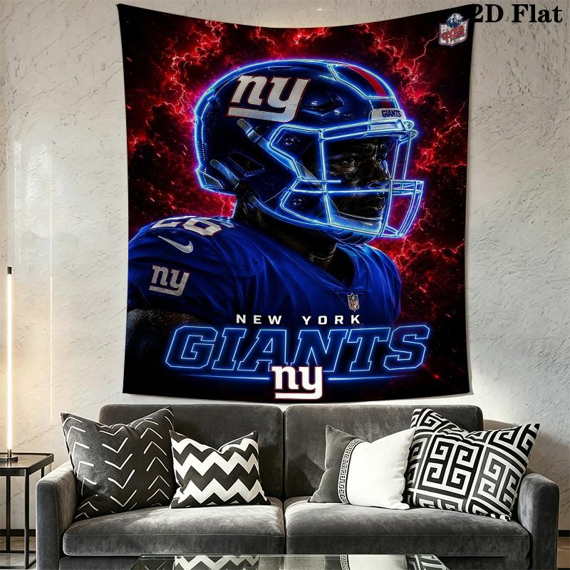 New York Giants Wall Tapestry Aesthetic Wall Hanging Printed Fabric Blanket Decorative Tapestries for Bedroom Living Room Home Decor