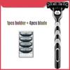 1 Holder+4 Pcs Blade Combination Quality Upgrade 3-Layer Razor Combination Men's Razor Hair Removal