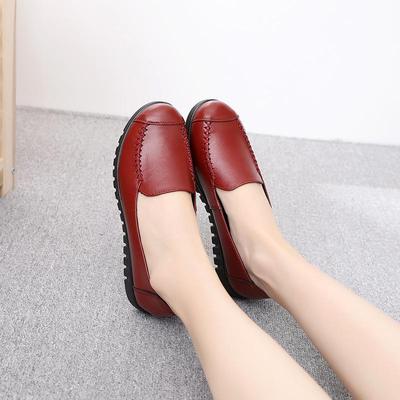 «Стильные женские повседневные кожаные туфли — удобные рабочие туфли на плоской подошве»