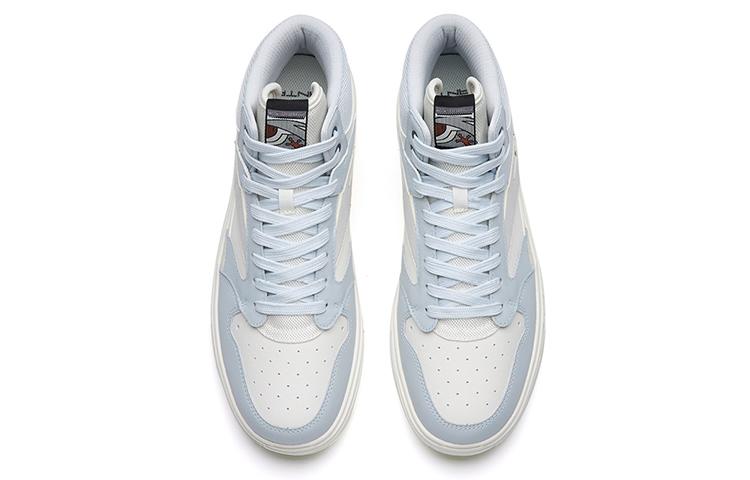 Men's Sneakers Anta Slip Resistant Cushioning Abrasion Resistant Mid top Skateboard Shoes Men's White Gray