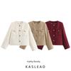 Kaslead New Arrival Women's Clothing Fashion Style Stylish Simple and Versatile Woolen Gold Buttons Long Sleeves Outwear