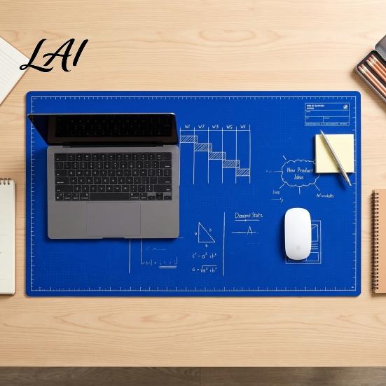 Office Desk Mat, Multifunctional Double-Sided Blueprint Organizer Mat Washable Writing Pad, Solid Color Reusable