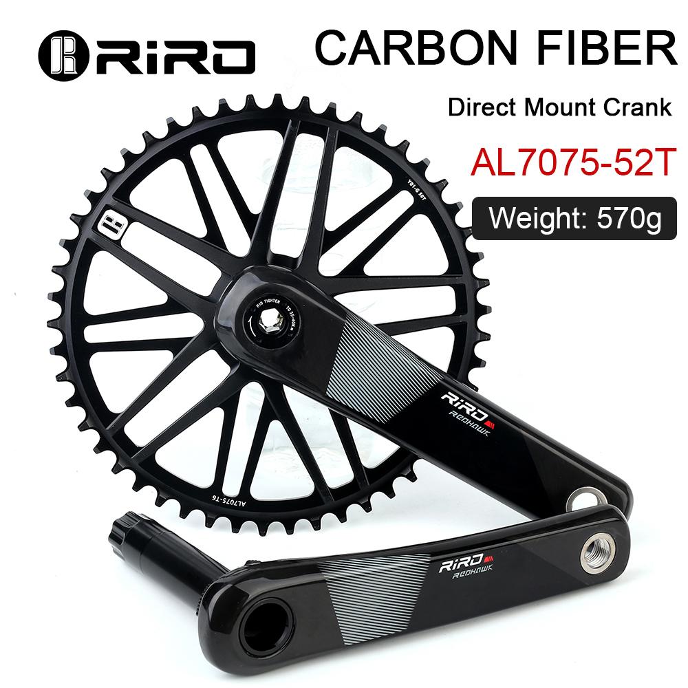 RIRO Carbon Fiber Crank Road Bike 11/12 Speed 50-34/53-39T Direct Mount Bicycle Crankset 170mm 46/48/50/52T Chainring Bike Parts
