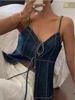 Сексуальный джинсовый топ-майка на бретельках с завязками