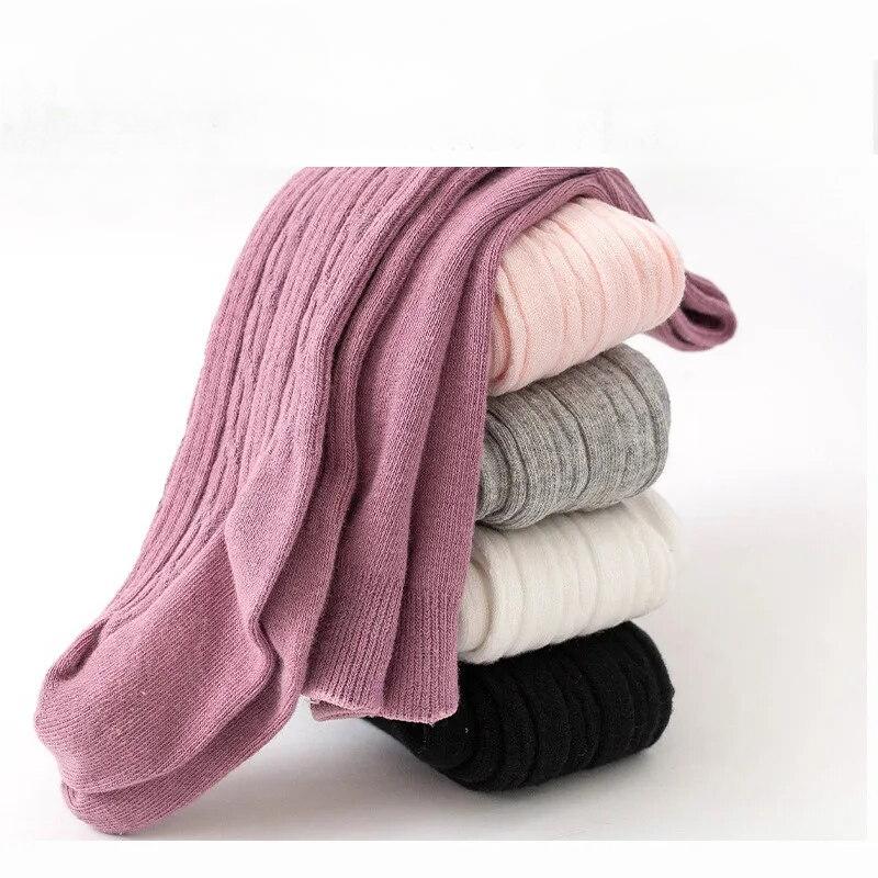 Милые сетчатые вязаные колготки для девочек, весна-осень, хлопковые чулки с высокой талией, дышащие колготки для малышей от 0 до 6 лет