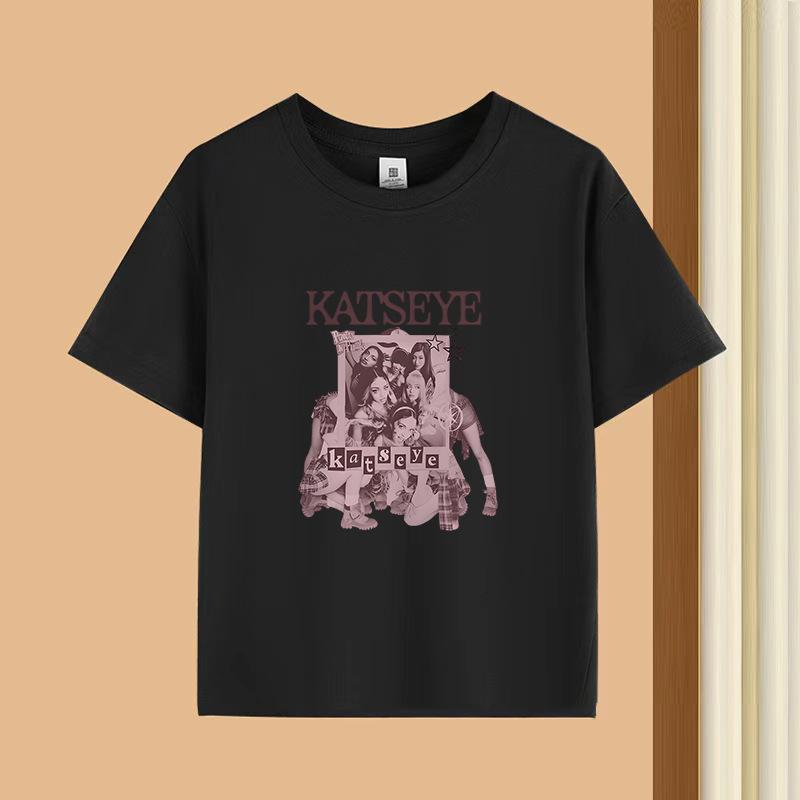 KATSEYE K-Pop Girl Group T-Shirt 220g Heavy Cotton Short Sleeve Youth Kids Tee 60123-9