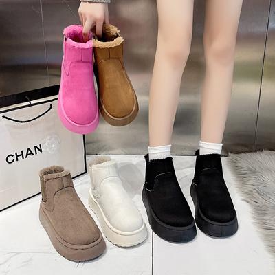 Новое пополнение в линейке зимних ботинок с плюшем и толстой изоляцией для повседневного и универсального использования, женские зимние ботинки с меховой подкладкой и толстой подошвой