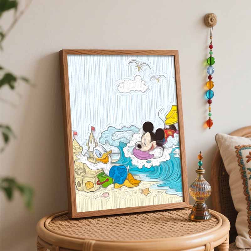 Disney Микки Дональд Пляж Набор для рисования по номерам Холст для рисования DIY Картина Декор для дома Искусство Настенная живопись Подарок для гостиной Набор для декора
