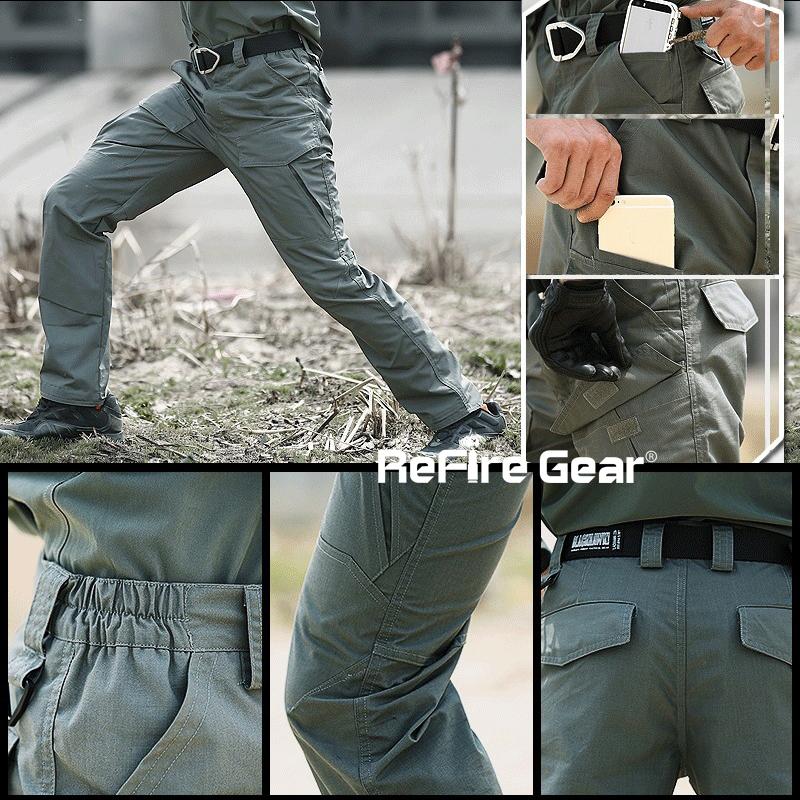Tactical Pants Men Camouflage Military Cargo Pants Waterproof Multi Pockets Army Combat Trousers