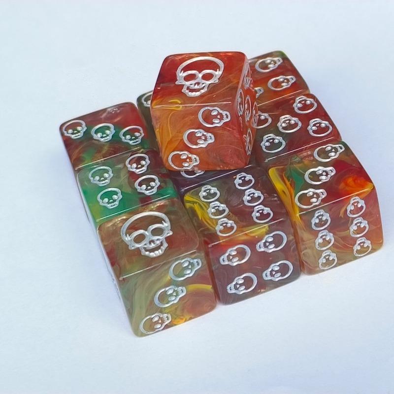 10pcs/lot 16mm New D6 Polyhedral Dice 6-Sided Acrylic Mix Color Game Dice Set Probability Table Game Board Game Entertainment