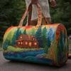 Small Animal Sunflower Print Travel Bag Unisex Gym Sports Large Capacity Weekend Overnight