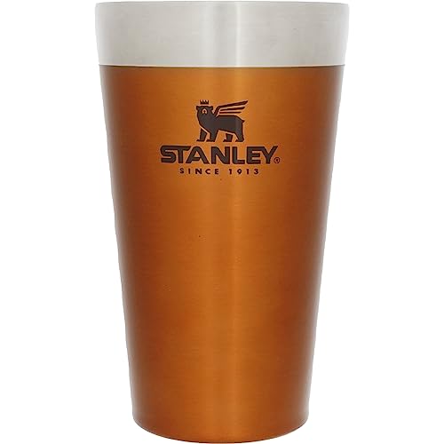 STANLEY Stackable Vacuum Pint, 0.47L, Maple, Vacuum Insulated Tumbler, Stainless Steel, Keeps Coffee Hot or Cold, Beer, Outdoor Activities, Sports, Di