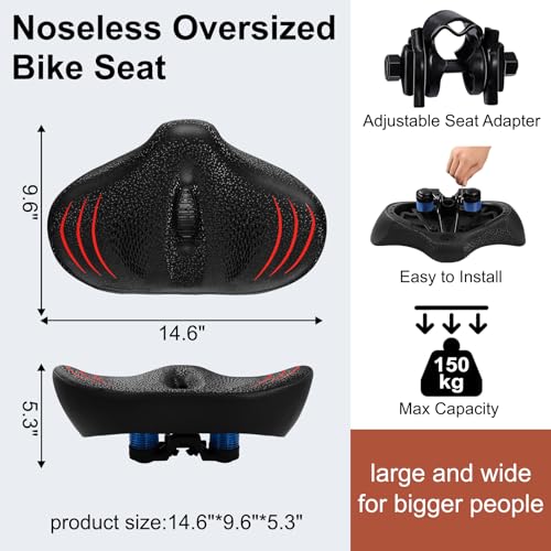 Short Nose Battery Car Bicycle Seat Cushion Silicone Bicycle Seat Substitute Driving Car Bicycle Seat Saddle Pad Seat Bag, Black and Red