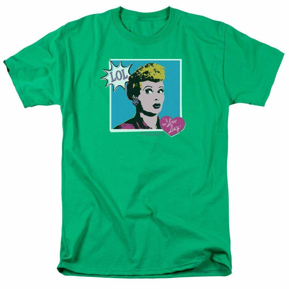 I Love Lucy I Love Worhol LOL Logo T Shirt Mens Licensed Classic TV Kelly Green