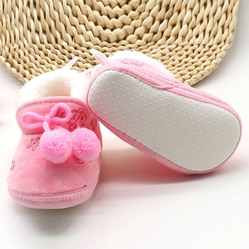 Детские нескользящие туфли на мягкой подошве, плюшевые толстые туфли для малышей