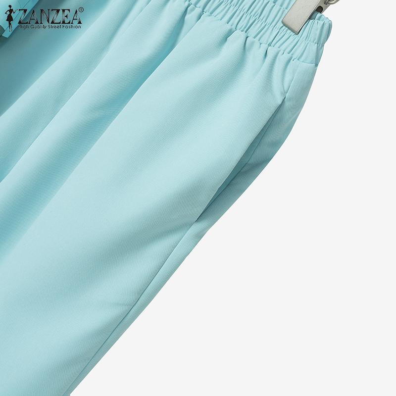 ZANZEA Женский летний костюм-двойка: жилет без рукавов с принтом и брюки