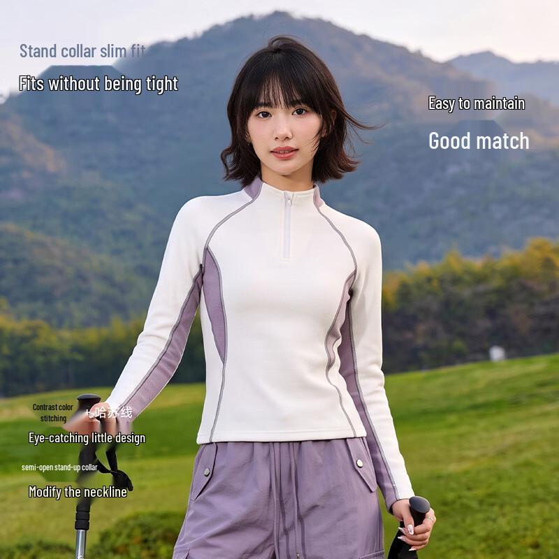 Warrior Women's Half-Zip Long Sleeve Stand Collar T-Shirt