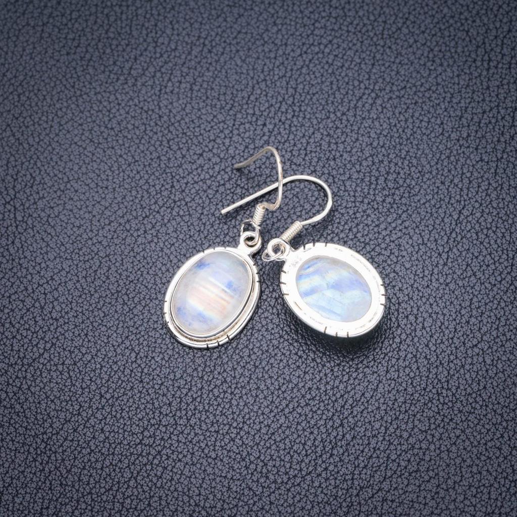 STARGEMS ® Серьги ручной работы из стерлингового серебра 925 пробы с натуральным лунным камнем 1,5 дюйма E5507