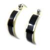 [L7894] - Silver-black 'Calypso' Steel Hoop Earrings