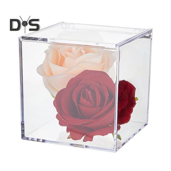 Прозрачные акриловые коробки, маленькие квадратные кубические контейнеры с крышкой, пластиковый органайзер для хранения конфет, таблеток, крошечных ювелирных изделий