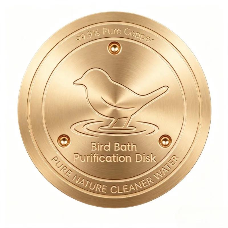 Copper Bird Bath Cleaner Disc Metal Water Purification Disk for Outdoor Garden Bird Bowl Fountain Basin Patio Yard Accessories