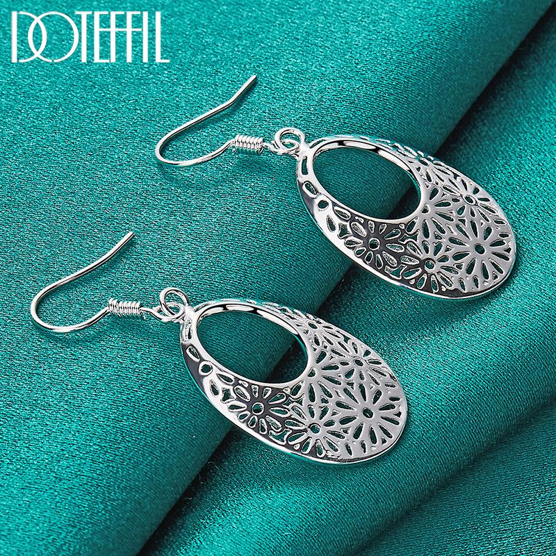 Серьги-цветы из стерлингового серебра 925 пробы, модные украшения