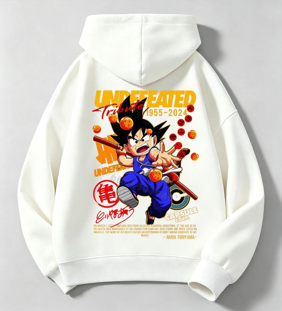 Latest fall/winter children's comfortable hooded sweatshirt - Dragon Ball anime large-sized warm pullover sweatshirt