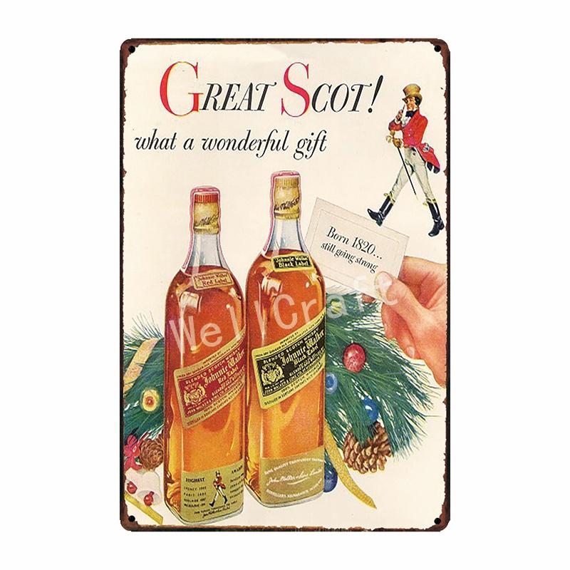 [ WellCraft ] johnnie whisky Metal Sign Wall Plaque Painting FG-237