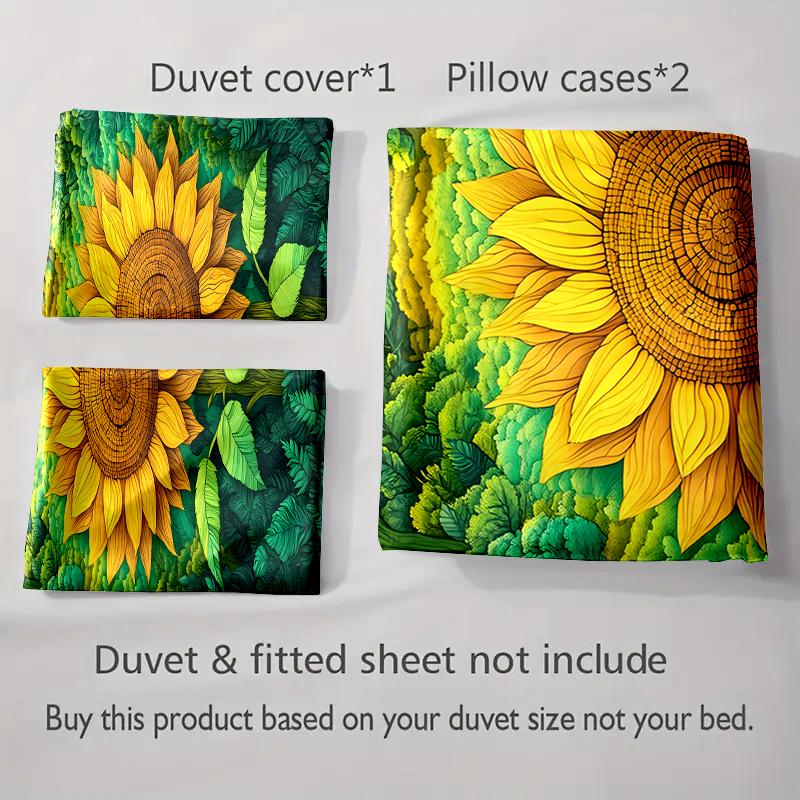 Vibrant sunflower foliage. Bedding Duvet cover sets Duvet covers Pillowcases gifts (1 * Duvet Cover 2 * Pillowcases, without duvet insert)