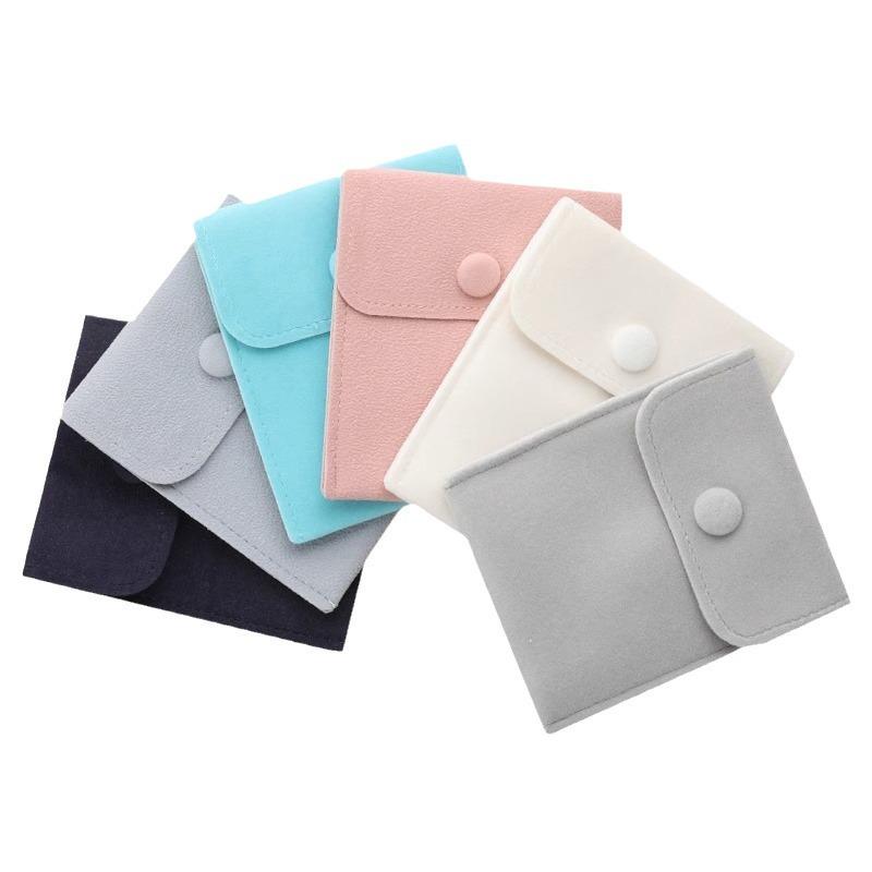 Velvet Snap Button Jewelry Pouch for Rings, Bracelets & Necklaces