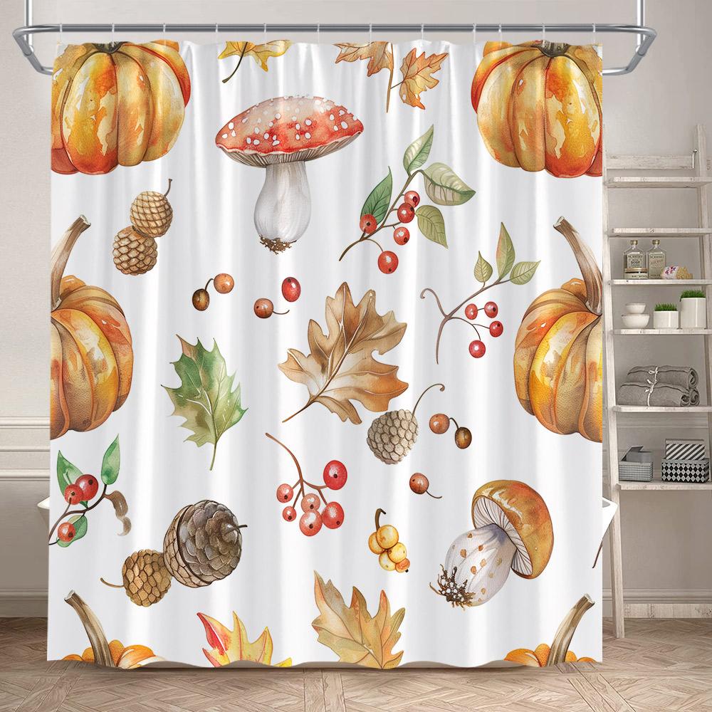 Cartoon Animals Shower Curtains Cute Fox Lion Deer Rabbit Autumn Floral Plant Kids Bath Curtain Polyester Bathroom Bathtub Decor