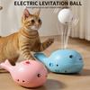 Cat Toys Electric Jet Floating Ball Cat Toy Whale Shaped Cat Toy Interactive Portable USB Dual Function Fan Pet Toy for Teaser