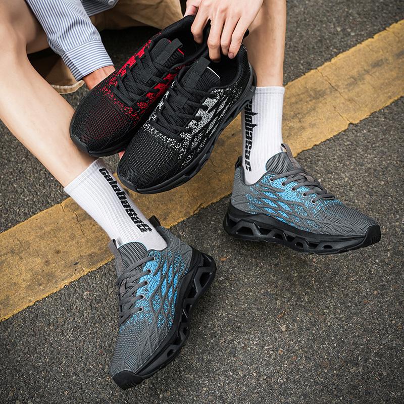 Summer Men's High Quality Sneaker Casual Sport Tennis Shoes Solid Color Breathable Lace-up Outdoor Running Training Shoes