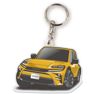 Брелок для ключей акриловый Jeep Center Car, лицензированный продукт Toyota, Crown Sports (16-е поколение), желтый (горчица)