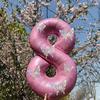 Pink Butterfly Number Balloon, 3D Stereoscopic Butterfly Number 0-9 Used for Anniversary Birthday Party Photography